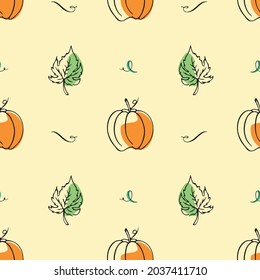 Calabazas estilizadas de diferentes tamaños y colores. ​ de fondo vectorial sin foco para el día de Acción de Gracias o Halloween. Para postales, papel, textiles. Concepto de otoño 
