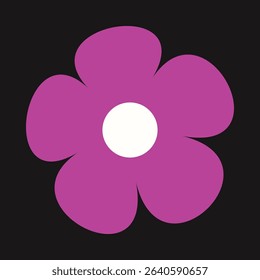 Stylized purple bloom with abstract geometry and minimal details. The sleek design highlights floral symmetry.