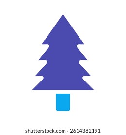 Stylized Purple and Blue Christmas Tree Icon