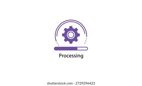 Stylized purple gear icon with loading progress bar underneath