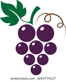 Stylized Purple Grape Bunch Icon