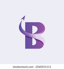 A stylized, purple letter "B" logo with a flowing, upward-pointing arrow design element wrapping around it.