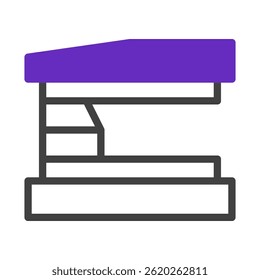 Stylized purple stapler icon for office supplies or stationary design use