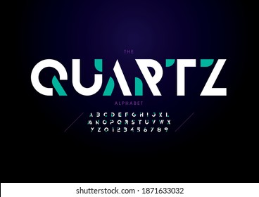 Stylized quartz alphabet font vector