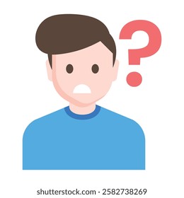 Stylized question icon representing curiosity, knowledge exploration, and active learning in mentoring and training.