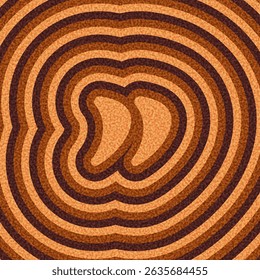 Stylized quotation marks in warm brown abstract pattern. Vector illustration with layered, textured design.