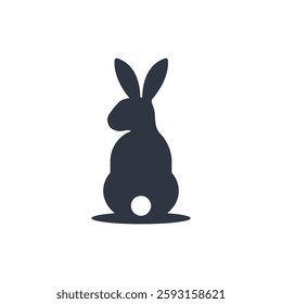 Stylized Rabbit Icon. Minimalist Bunny Logo Design. Vector Animal Illustration.