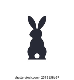 Stylized Rabbit Icon. Minimalist Bunny Logo Design. Vector Animal Illustration.