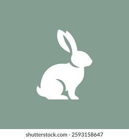 Stylized Rabbit Icon. Minimalist Bunny Logo Design. Vector Animal Illustration.