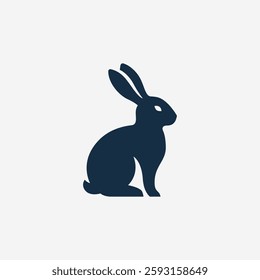 Stylized Rabbit Icon. Minimalist Bunny Logo Design. Vector Animal Illustration.