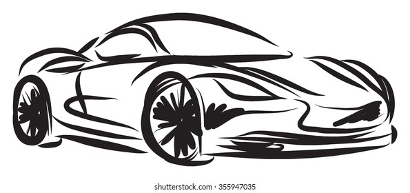 stylized racing car illustration 