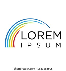 stylized rainbow arch, vector logo template
