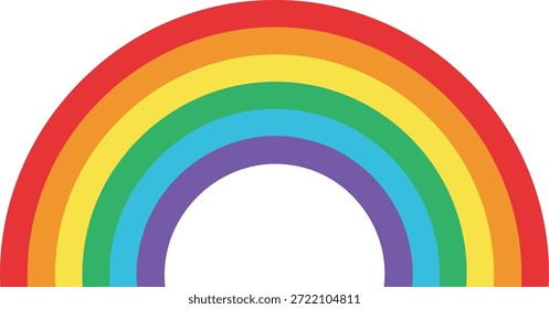 Stylized rainbow with seven colored arcs in semi-circle shape, vector illustration for diversityStylized rainbow with seven colored arcs in semi-circle shape, vector illustration for diversity