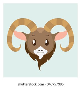 Stylized ram head illustration
