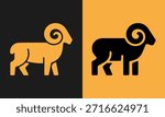 A stylized ram icon logo vector template