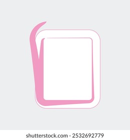  a stylized rectangular frame with rounded corners. The frame is primarily white, outlined in a soft pink color that adds a gentle touch. 