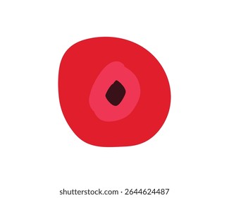 Stylized Red Berry Element, Abstract form art