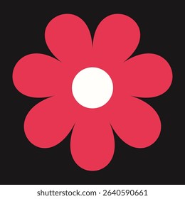 Stylized red blossom with a sleek silhouette and vivid energy. This floral icon brings boldness and romantic flair.