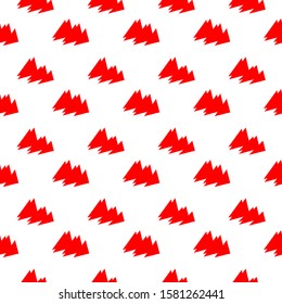 Stylized red Christmas tree on a white background pattern. Wrapper. Christmas, New Year's paper.