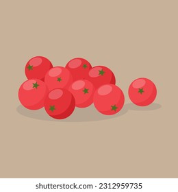 Stylized red currant isolated on a white background.