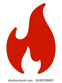 Icono estilizado de llama roja que representa calor, energía y energía. ideal para diseños creativos y dinámicos.