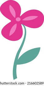 Stilvolle rote Blume auf weißem Hintergrund hervorgehoben. Vektorblume im Cartoon-Stil.Vektorgrafik für Grüße, Hochzeiten, Blumendesign.