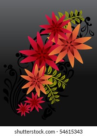 Flores rojas estilizadas