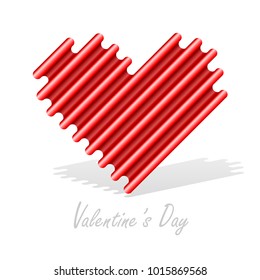 Stylized Red heart abstract isolated on a white backgrounds. Valentine