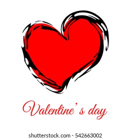 stylized red heart in a black lace