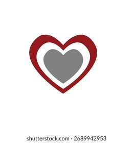 Stylized red heart graphic element