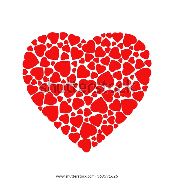 Stylized Red Heart Made Small Heart Stock Vector (Royalty Free ...