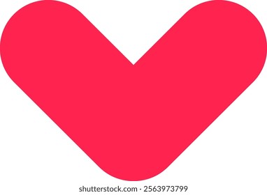 Stylized red heart shape with rounded edges forming a V on a white background, representing love, affection, and Valentine s Day celebrations