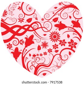 A Stylized Red Heart in vector format