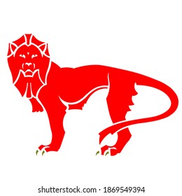 Stylized red leo vector image on white background