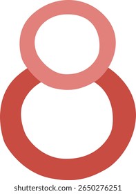 Stylized Red Number Eight Icon with Overlapping Circles