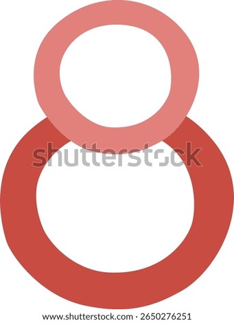 Stylized Red Number Eight Icon with Overlapping Circles