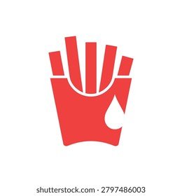 A stylized red paper basket filled with golden french fries highlights delicious fast food snacking and casual dining enjoyment