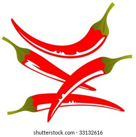 Stylized red pepper  isolated on a white background.