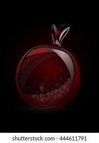 stylized red pomegranate