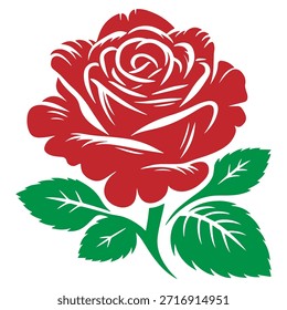 Rosa roja estilizada con coordenadas gráficas
