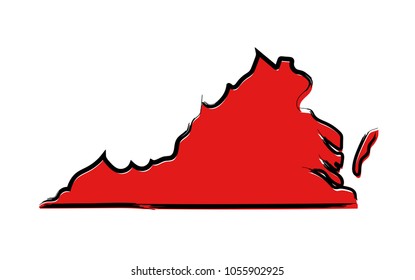 Virginia Outline Images, Stock Photos & Vectors | Shutterstock