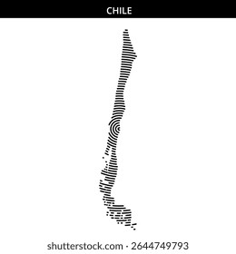 Stylized representation of Chile shows intricate striped details.