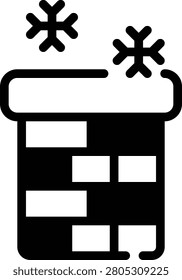 A stylized representation of a chimney, often associated with Christmas traditions and winter celebrations. This icon can be used in holiday marketing materials, websites, and festive applications.