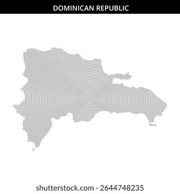 Stylized representation of Dominican Republic using circular lines.