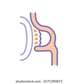 Stylized Representation of Esophagus Anatomy Icon