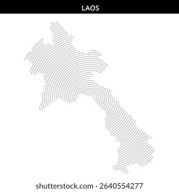 Stylized representation of Laos using interesting line designs.