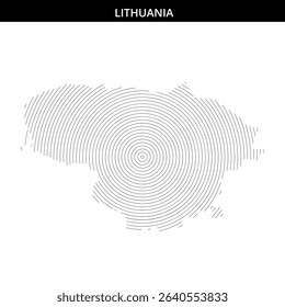 A stylized representation of Lithuania using concentric circles.