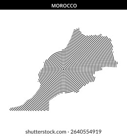 Stylized representation of Morocco using concentric circle patterns.