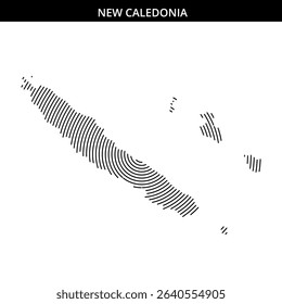 Stylized representation of New Caledonia's landmass and islands
