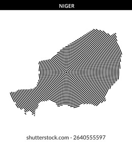 Stylized representation of Niger outlines with circular line design.